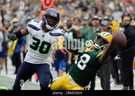 Seattle Seahawks cornerback Michael Jackson looks on during the NFL  football team's training camp, Thursday, July 27, 2023, in Renton, Wash.  (AP Photo/Lindsey Wasson Stock Photo - Alamy