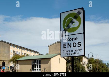 Clean Air Zone signs in Bath Somerset UK Stock Photo