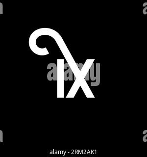 IX letter logo design on black background. IX creative initials letter logo concept. ix letter design. IX white letter design on black background. I X Stock Vector