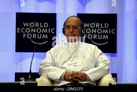 Bildnummer: 59785624  Datum: 06.06.2013  Copyright: imago/Xinhua (130606) -- NAY PYI TAW, June 6, 2013 (Xinhua) -- Myanmar President U Thein Sein attends the opening ceremony of the 22nd World Economic Forum on East Asia held at Myanmar International Convention Center (MICC) in Nay Pyi Taw, Myanmar, June 6, 2013. The 22nd World Economic Forum on East Asia, hosted by Myanmar for the first time, was formally opened at Myanmar International Convention Center in Nay Pyi Taw Thursday. (Xinhua/U Aung)(zcc) MYANMAR-NAY PYI TAW-WORLD ECONOMIC FORUM-EAST ASIA PUBLICATIONxNOTxINxCHN Politik Wirtschaft p Stock Photo