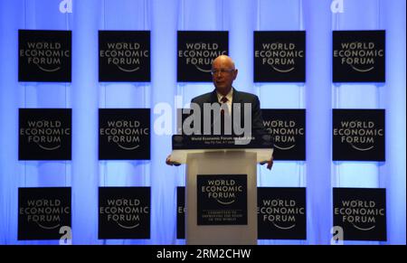 Bildnummer: 59785626  Datum: 06.06.2013  Copyright: imago/Xinhua (130606) -- NAY PYI TAW, June 6, 2013 (Xinhua) --Chairman of the World Economic Forum Professor Klaus Schwab speaks at the opening ceremony of the 22nd World Economic Forum on East Asia held at Myanmar International Convention Center (MICC) in Nay Pyi Taw, Myanmar, June 6, 2013. The 22nd World Economic Forum on East Asia, hosted by Myanmar for the first time, was formally opened at Myanmar International Convention Center in Nay Pyi Taw Thursday. (Xinhua/U Aung)(zcc) MYANMAR-NAY PYI TAW-WORLD ECONOMIC FORUM-EAST ASIA PUBLICATIONxN Stock Photo