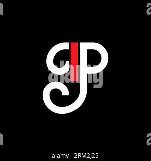 IP letter logo design on black background. IP creative initials letter logo concept. ip letter design. IP white letter design on black background. I P Stock Vector