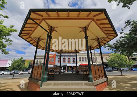 878+ Queen Alexandra Bandstand from AD 1908 in the Sturt Street Gardens between Dawson and Doveton Streets. Ballarat-Australia. Stock Photo