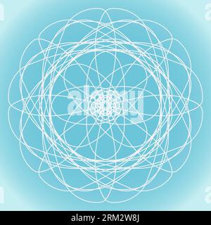 Snowflake vector simple abstract flower shape on blue winter background Stock Vector