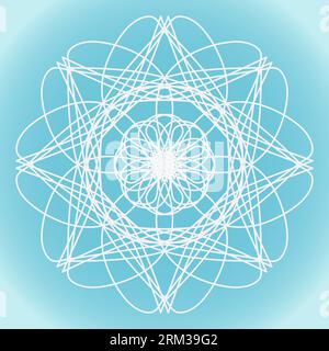 Snowflake vector abstract sharp shape on blue winter gradient background Stock Vector