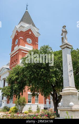 Statesboro Georgia,Bulloch County Courthouse court house,Confederate Soldiers memorial statue Civil War,outside exterior,building front entrance Stock Photo