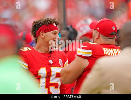 Kansas City Chiefs offensive lineman Creed Humphrey (52) in the huddle in  the first half of an NFL football game against the Los Angeles Chargers,  Thursday, December 16, 2021 in Inglewood, Calif.