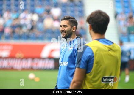 Saint Petersburg, Russia. 26th Aug, 2023. Aleksei Sutormin (C) of Zenit seen during the Russian Premier League football match between Zenit Saint Petersburg and Ural Yekaterinburg at Gazprom Arena. Final score; Zenit 4:0 Ural. Credit: SOPA Images Limited/Alamy Live News Stock Photo