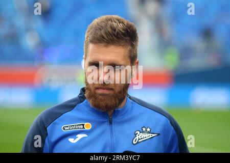 Saint Petersburg, Russia. 26th Aug, 2023. Ivan Sergeev (33) of Zenit seen during the Russian Premier League football match between Zenit Saint Petersburg and Ural Yekaterinburg at Gazprom Arena. Final score; Zenit 4:0 Ural. Credit: SOPA Images Limited/Alamy Live News Stock Photo