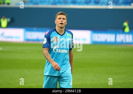 Saint Petersburg, Russia. 26th Aug, 2023. Danil Krugovoy (4) of Zenit seen during the Russian Premier League football match between Zenit Saint Petersburg and Ural Yekaterinburg at Gazprom Arena. Final score; Zenit 4:0 Ural. (Photo by Maksim Konstantinov/SOPA Images/Sipa USA) Credit: Sipa USA/Alamy Live News Stock Photo