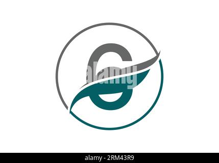 Initial 4 alphabet with swoosh or ocean wave logo design Vector ...