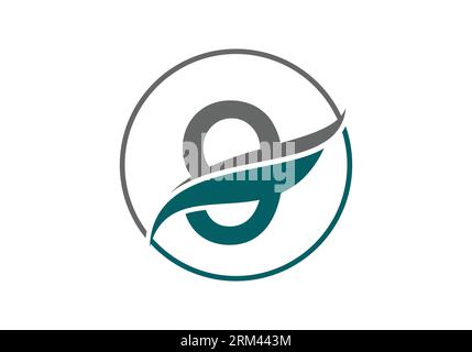 Initial 9 alphabet with swoosh or ocean wave logo design Vector Template Stock Vector