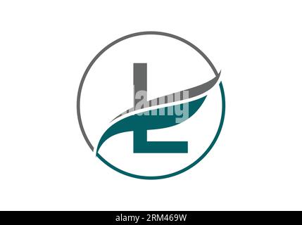 Initial L alphabet with swoosh or ocean wave logo design Vector Template Stock Vector