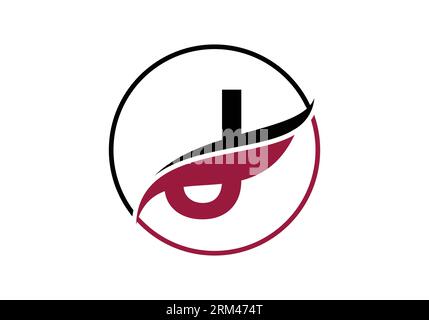 Initial J alphabet with swoosh or ocean wave logo design Vector Template Stock Vector