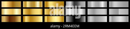 Set of gold and silver gradient. Luxury design for award, medal, win and etc. Vector illustration Stock Vector
