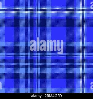 Texture background tartan of fabric pattern textile with a plaid seamless vector check in blue and light colors. Stock Vector