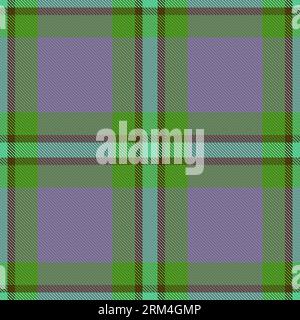 Texture check textile of vector fabric pattern with a background seamless plaid tartan in pastel and green colors. Stock Vector
