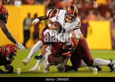 Cincinnati Bengals defensive end Jeff Gunter (93) runs during an NFL  preseason football game against the Washington Commanders, Saturday, August  26, 2023 in Landover. (AP Photo/Daniel Kucin Jr Stock Photo - Alamy