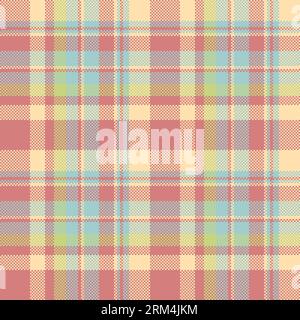 Pattern check vector of textile fabric tartan with a seamless texture background plaid in red and navajo white colors. Stock Vector