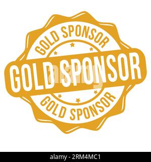 Gold sponsor grunge rubber stamp on white background, vector illustration Stock Vector