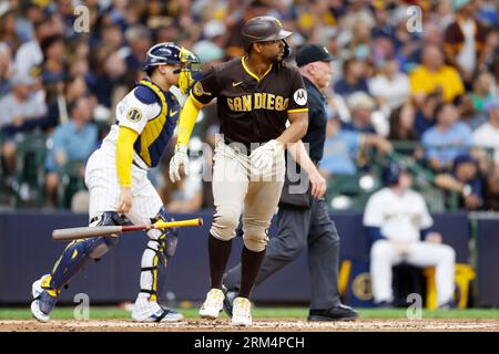 MILWAUKEE, WI - AUGUST 26: San Diego Padres left fielder Juan Soto