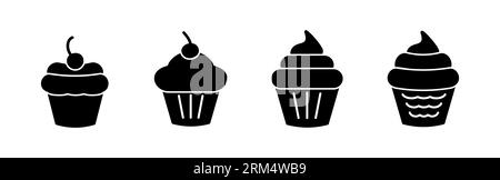 Cup cake icon vector. cake icon. bakery. muffin Stock Vector