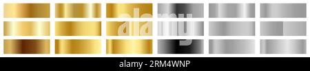 Gold and silver gradient set. Luxury design for award, medal, win and etc. Vector illustration isolated on white background Stock Vector