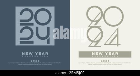 Premium Vector  2024 new year with a very simple concept with