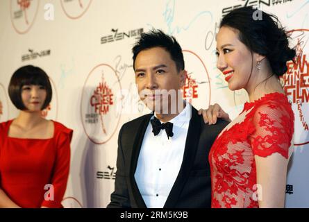 Bildnummer: 60679960  Datum: 05.11.2013  Copyright: imago/Xinhua NEW YORK, Nov. 5, 2013 (Xinhua) -- Donnie Yen (C), leading actor of the film Ip Man , poses on the red carpet during the opening night of the fourth New York Chinese Film Festival at the Lincoln Center of New York City, the United States, Nov. 5, 2013. (Xinhua/Wu Xia) US-NEW YORK-CHINESE FILM FESTIVAL PUBLICATIONxNOTxINxCHN Entertainment People x0x xkg 2013 quer     60679960 Date 05 11 2013 Copyright Imago XINHUA New York Nov 5 2013 XINHUA Donnie Yen C Leading Actor of The Film IP Man Poses ON The Red Carpet during The Opening Ni Stock Photo