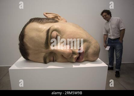 Bildnummer: 60723699  Datum: 16.11.2013  Copyright: imago/Xinhua A visitor views sculpture Mask II in the exhibition of works by Australian sculptor Ron Mueck, at the Proa Foundation in Buenos Aires, capital of Argentina, Nov. 16, 2013. (Xinhua/Martin Zabala) (rt) ARGENTINA-BUENOS AIRES-CULTURE-EXPOSITION PUBLICATIONxNOTxINxCHN Kultur Kunst Kunstausstellung Ausstellung xdp x0x 2013 quer premiumd     60723699 Date 16 11 2013 Copyright Imago XINHUA a Visitor Views Sculpture Mask II in The Exhibition of Works by Australian sculptor Ron Mueck AT The ProA Foundation in Buenos Aires Capital of Argen Stock Photo