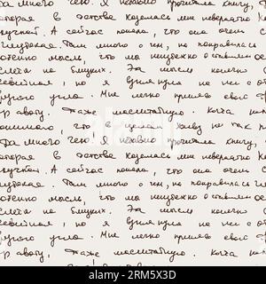 Handwritten illegible poetry text vector seamless pattern. Old white ...