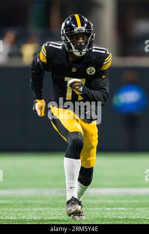 Pittsburgh Steelers linebacker Mark Robinson (93) works during the first  half of an NFL preseason football game against the Atlanta Falcons,  Thursday, Aug. 24, 2023, in Atlanta. The Pittsburgh Steelers won 24-0. (