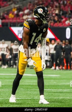 Pittsburgh, Pennsylvania, USA. 11th Dec, 2022. December 11th, 2022  Pittsburgh Steelers wide receiver George Pickens (14) upset during  Pittsburgh Steelers vs Baltimore Ravens in Pittsburgh, PA. Jake  Mysliwczyk/BMR (Credit Image: © Jake