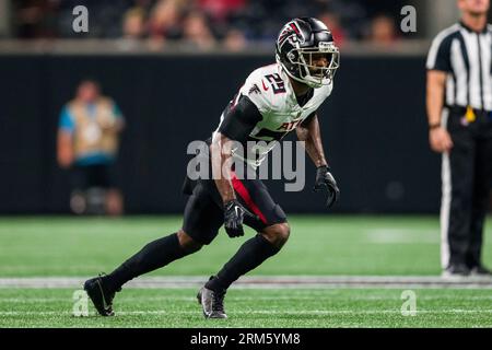 Atlanta Falcons tight end John FitzPatrick (87) works during the second  half of an NFL preseason football game against the Pittsburgh Steelers,  Thursday, Aug. 24, 2023, in Atlanta. The Pittsburgh Steelers won