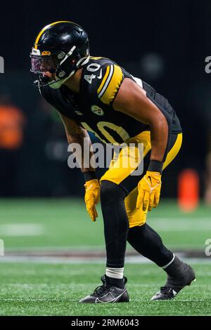 Pittsburgh Steelers linebacker David Perales (40) rushes the quarterback  during an NFL preseason football game against the Tampa Bay Buccaneers,  Friday, Aug. 11, 2023, in Tampa, Fla. (AP Photo/Peter Joneleit Stock Photo  - Alamy