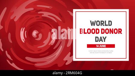 National Donor Day. Horizontal banner. Blood funnel, whirlpool, swirl. Illustration in a realistic style. Hemophilia. blood diseases. For banner, webs Stock Vector