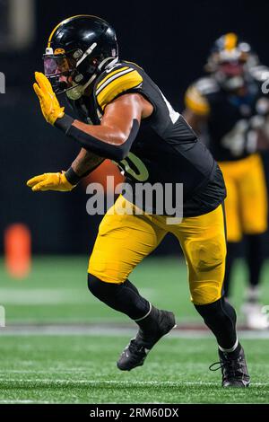 Pittsburgh Steelers linebacker David Perales (40) lines up at the line of  scrimmage as he waits of the snap during an NFL preseason football game  against the Tampa Bay Buccaneers, Friday, Aug.