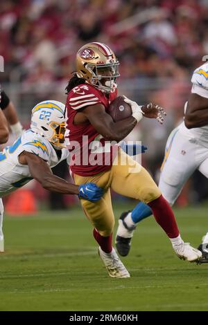 San Francisco 49ers' Jordan Mason takes part in an NFL football practice in  Santa Clara, Calif., Tuesday, June 6, 2023. (AP Photo/Jeff Chiu Stock Photo  - Alamy