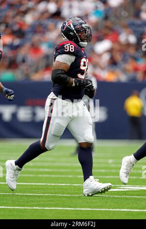 Houston Texans defensive tackle Sheldon Rankins (98) is introduced before  an NFL preseason football game against the Miami Dolphins, Saturday, Aug.  19, 2023, in Houston. (AP Photo/Tyler Kaufman Stock Photo - Alamy