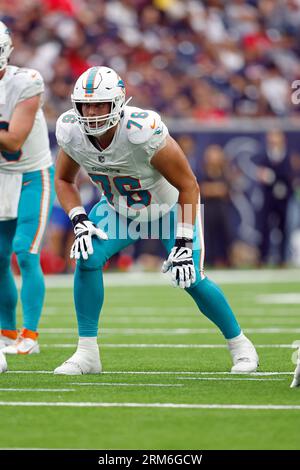 Miami Dolphins offensive tackle Ryan Hayes (76) and Houston Texans  defensive end Ali Gaye (73) during an NFL preseason football game,  Saturday, Aug. 19, 2023, in Houston. (AP Photo/Tyler Kaufman Stock Photo -  Alamy