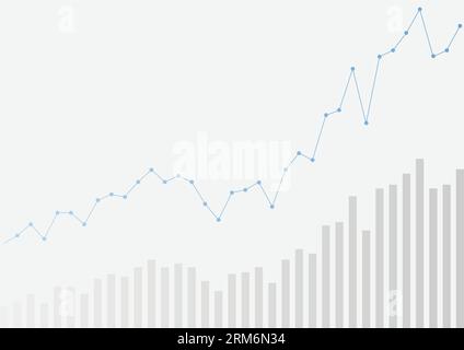Abstract growing financial graph chart background. Vector tech design Stock Vector