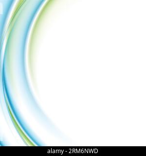 Blue and green smooth liquid waves abstract background. Vector design Stock Vector