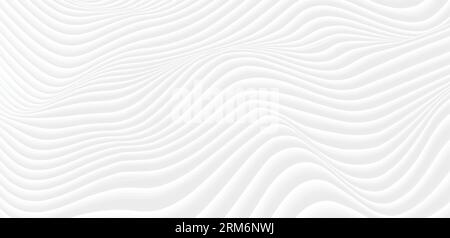 Grey futuristic 3d refracted waves abstract background. Vector design Stock Vector