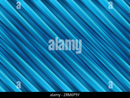 Blue glossy diagonal stripes abstract tech background. Vector design Stock Vector