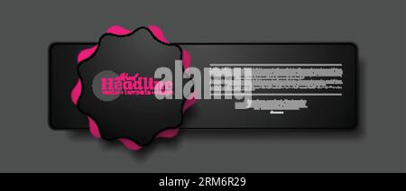 Abstract tech corporate web sticker label design. Vector dark background Stock Vector