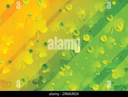 St Patrick Day bright abstract background with shamrock leaves. Vector design Stock Vector