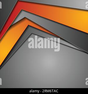 Orange grey abstract tech corporate background. Vector illustration ...