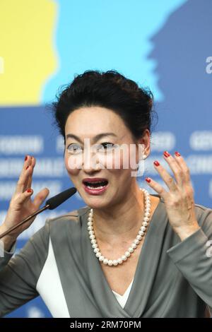 (140207) -- BERLIN, Feb. 7, 2014 (Xinhua) -- Hong Kong actress Kara Hui attends a press conference promoting The Midnight After , a new movie directed by Fruit Chan, during the 64th Berlinale International Film Festival in Berlin, Germany, on Feb. 7, 2014. (Xinhua/Zhang Fan) GERMANY-BERLIN-BERLINALE-FILM-FESTIVAL-THE MIDNIGHT AFTER PUBLICATIONxNOTxINxCHN   Berlin Feb 7 2014 XINHUA Hong Kong actress Karabakh Hui Attends a Press Conference Promoting The Midnight After a New Movie Directed by Fruit Chan during The 64th Berlinale International Film Festival in Berlin Germany ON Feb 7 2014 XINHUA Z Stock Photo