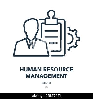 Human Resource Management Icon. Recruitment, HR, Personnel. Editable Stroke. Simple Vector Icon Stock Vector