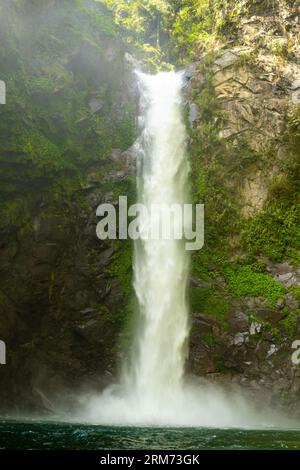Close up on Tappiyah tropical waterfall in Batad, Philippines, background image with copy space for text Stock Photo
